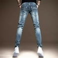 thumbnail image 4 of Spring Autumn Vintage Motorcycle Zipper Designer Classic Slim Splice Cowboy Streetwear 90s Slim Punk Cowboy Work Jeans Man Pants, 4 of 6