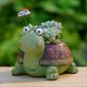 thumbnail image 2 of Mini Resin Turtle Flower Pot Small Animal Turtle Shape Landscape Decoration Flower Pot Green, 2 of 5