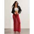 thumbnail image 5 of LMLYSoH Women's Lace Long Skirts Vintage High Waist Solid Color See-Through Midi Skirts Slim Fit Skirts, 5 of 9