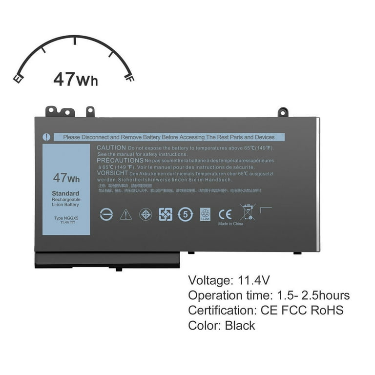 11.4V 47WH Laptop NGGX5 Battery for DELL Latitude E5470
