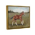 thumbnail image 3 of Horse Foal Galloping Countryside Animals & Insects Painting Metallic Gold Framed Art Print Wall Art, 3 of 6