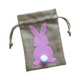 thumbnail image 3 of Bolsa de regalo con cordón de arpillera para decoración de Pascua Rosa, 3 of 9