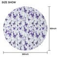 thumbnail image 6 of White Purple Butterfly Plant Pattern Round Tablecloth 60"x60",Wrinkle Wipeable Table Cloth for Kitchen Dining Room Picnic Patio Party, 6 of 6