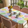 thumbnail image 3 of Easter Eggs Table Cloths for 3 Foot Rectangle Tables, Cute Colorful Spring Love Country Patio Waterproof Elastic Fitted Tablecloths, Washable Rectangular Table Cover for Camping, 3 of 8