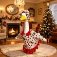 thumbnail image 5 of Cififendec Christmas Porch Goose Outfit, Seasonal Printed Costume for 23" Front Yard Goose Figurine Styling & Holiday Patio Festive Decoration Layout, 5 of 5