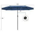 thumbnail image 4 of Costway 15FT Patio Double-Sided Umbrella Crank Outdoor Garden Market Sun Shade Navy, 4 of 9