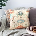 thumbnail image 2 of Pillow Cover,Retro Ethnic Orange Outdoor Decorative 16x16inch Throw Pillows for Couch, Bohemian Pattern Decor Cushion Linen Pillowcase for Bed Car Safa (ONLY Cover), 2 of 6
