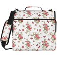 thumbnail image 2 of Zipper Binder with Shoulder Strap 2 inch 3 Ring Waterproof File Folder Organizer Bag 500 Sheet Small Butterfly and Rose Pattern, 2 of 8