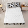 thumbnail image 4 of Homewish Rustic Farmhouse Cabin Zipper Twin Comforter Sets with Fitted Sheet and 2 Pillowcases,Kids Soccer Sport Ball Games Zipper Bedding Set For Football Boys,Reversible,4 Pieces, 4 of 7
