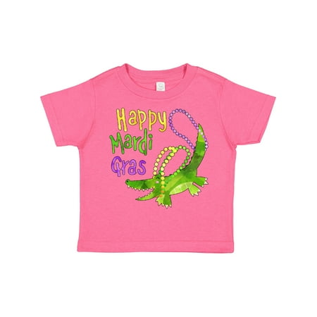 

Inktastic Happy Mardi Gras Cute Alligator with Beads Gift Toddler Boy or Toddler Girl T-Shirt