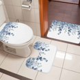 thumbnail image 4 of Blue Teal Botanical Bath Mat 3 Piece Bathroom Rug Set, Eucalyptus Leaves Pastoral Floral Non Slip Bath Rug Contour Mat and Toilet Lid Cover, Absorbent Shower Mats Soft Bath Rugs and Mats Sets, 4 of 8