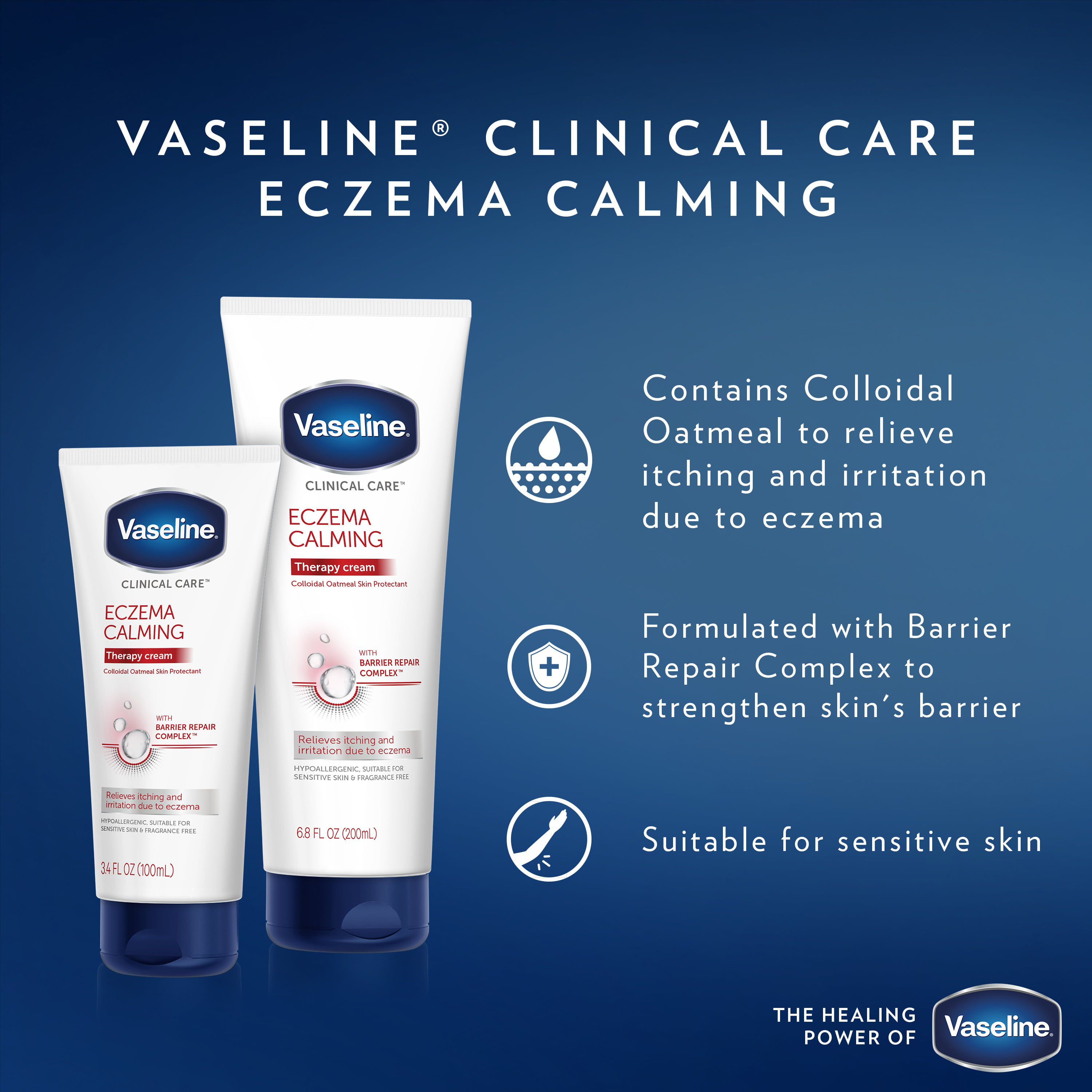 bille Specialisere titel Vaseline Clinical Care Eczema Calming Body Cream, 6.8 oz - Walmart.com