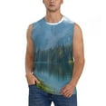 thumbnail image 1 of Fotbe Majestic Deer Mountain Lake Men's Camiseta sin Mangas Estampada para Hombres, Playera Casual para Gimnasio, Entrenamiento, Playa-X-Large, 1 of 7