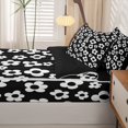 thumbnail image 5 of Homewish Black White Flowers Zipper Queen Comforter Set with Fitted Sheet and 2 Pillowcases,Kawaii Floral Zipper Bedding Set,Black Reversible,4pcs, 5 of 8