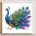 thumbnail image 3 of 5D DIY Taladro Parcial Con Forma Especial Pavo Real 30x30cm, 3 of 9