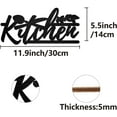 thumbnail image 2 of Word Sculpture Wood Sign Wooden Kitchen Laser Cutout Unfinished Slices Wood Craft DIY Black Wall Sign Ornaments Art for Personalized Front Door Kitchen Home Wall Decor Supplies 12 x 5.5Inch DIY, 2 of 9