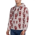 thumbnail image 2 of KLL Red Lobster With Claws Print Mens Hoodie Long Sleeve Casual Pullover Hooded Sweatshirt Fashion Drawstring Hoodies with Pocket-Large, 2 of 6