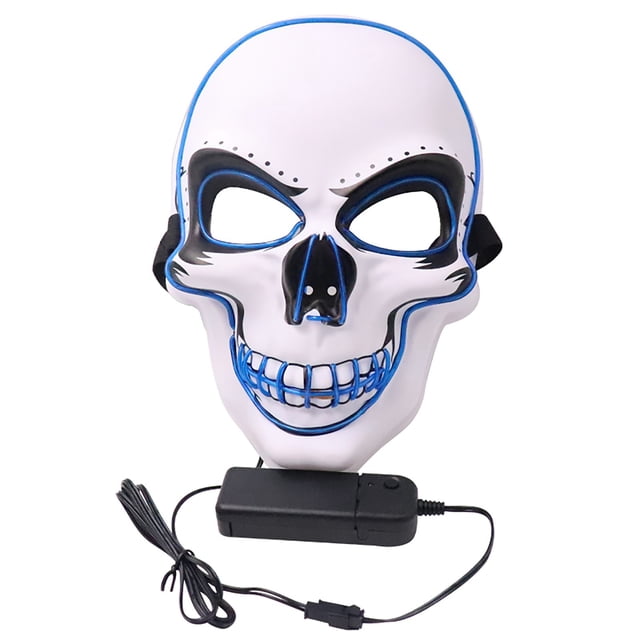 Halloween Glowing Hood Cold Light Hood Cheering Prop Party Skeleton Man Halloween Party Hood
