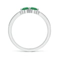 thumbnail image 2 of ANGARA Natural Vintage Inspired Two Stone Emerald Ring with Diamonds in 14K White Gold for Women (Size-3.7mm) | May Birthstone, Birthday, Anniversary, Jewelry Gift for Women | Natural Emerald Ring, 2 of 8