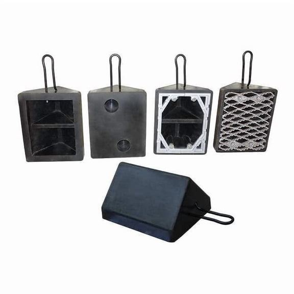 Manufacturer Varies Wheel Chock Kit,Mlded Rbr w/Stl Grab,Blk 22XW80