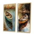 thumbnail image 3 of Designart "Serenity on the Lake Dinghy Resting I" Lakehouse Framed Wall Art Set Of 2 - Lake House Blue Framed Canvas Set For Living Room Decor, 3 of 6