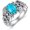 7, variant on Sterling Silver Leaf Turquoise Ring - Vintage-Inspired Oval Gemstone Jewelry Gift for Women, Wife, Mom