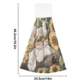 thumbnail image 3 of Wobogo Sunflower Cute Kitten Hand Towel Set of 2 Absorbent for Kitchen and Bathroom With Velcro Hanging Loop 18.2×14in, 3 of 7