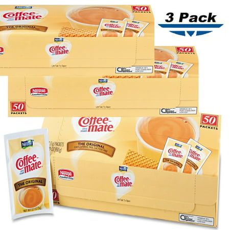 (150 Count) Coffee-mate Original Rich and creamy Powdered Creamer 3g packet Per Pack 50