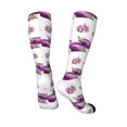 thumbnail image 2 of Knee High Socks for Men and Women, Eggplant garlic Althletic Compression Socks, Support Long Tube Socks for Outdoor Sport, Calf Socks, High Stockings for Women Men, 2 of 7
