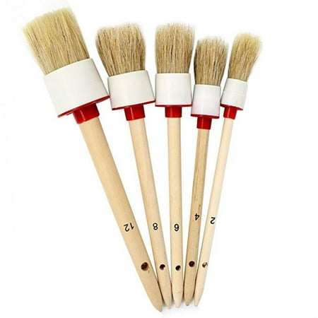 

Mulanimo Round Head Clean Bristles Wood Brush Rust Resistant Car Tire Cleaning Brush