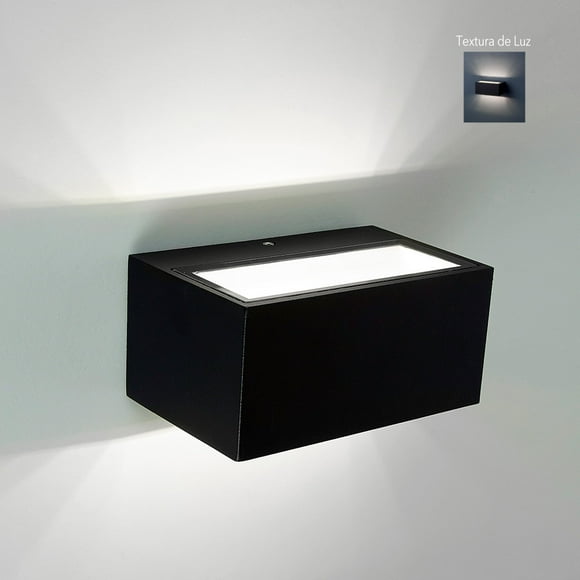 Lampara Muro Led Exterior Negro 9w Luz Blanca Neutra Hled-37 Tecnolite