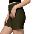 thumbnail image 5 of VBVC Women's High Waisted Slim Chino Shorts , Stretchy Rolled Hem Shorts For Women , Ladies' Solid Color Work Bermuda Shorts with Pockets,Army Green,S-2XL, 5 of 6
