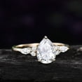 thumbnail image 2 of SOLITAIRE JEWELS 9x7MM Pear cut Moissanite Engagement Ring Pear Diamond Ring with round and marquise side Diamonds Promise ring Gift 10K/14K/18K Solid Gold, 2 of 4