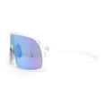 thumbnail image 3 of MTB Style Oversized Large Sport Shield Sport Plastic Sunglasses Clear - Blue Mirror, 3 of 4