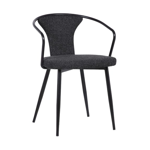 Armen Living Francis Fabric Dining Chair, Black