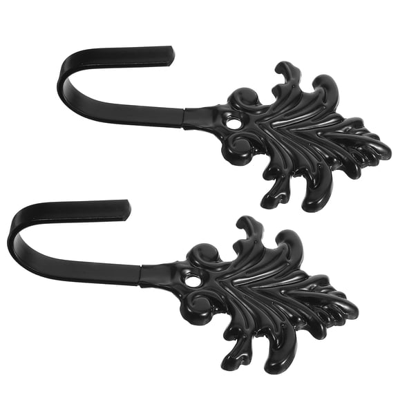 STRANDCHIC Rustic Iron Hooks Black Unique Leaf Shape for Home Curtains Coats