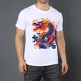 thumbnail image 2 of Men Oversize T-ShirtDragon Summer Casual Short Sleeve Crew Neck Loose Tee Tops XS-5XL, 2 of 5