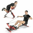thumbnail image 1 of Gymax 4 in 1 Folding Rowing Machine AB Crunch Workout Machine W/Control Panel Home Gym, 1 of 10