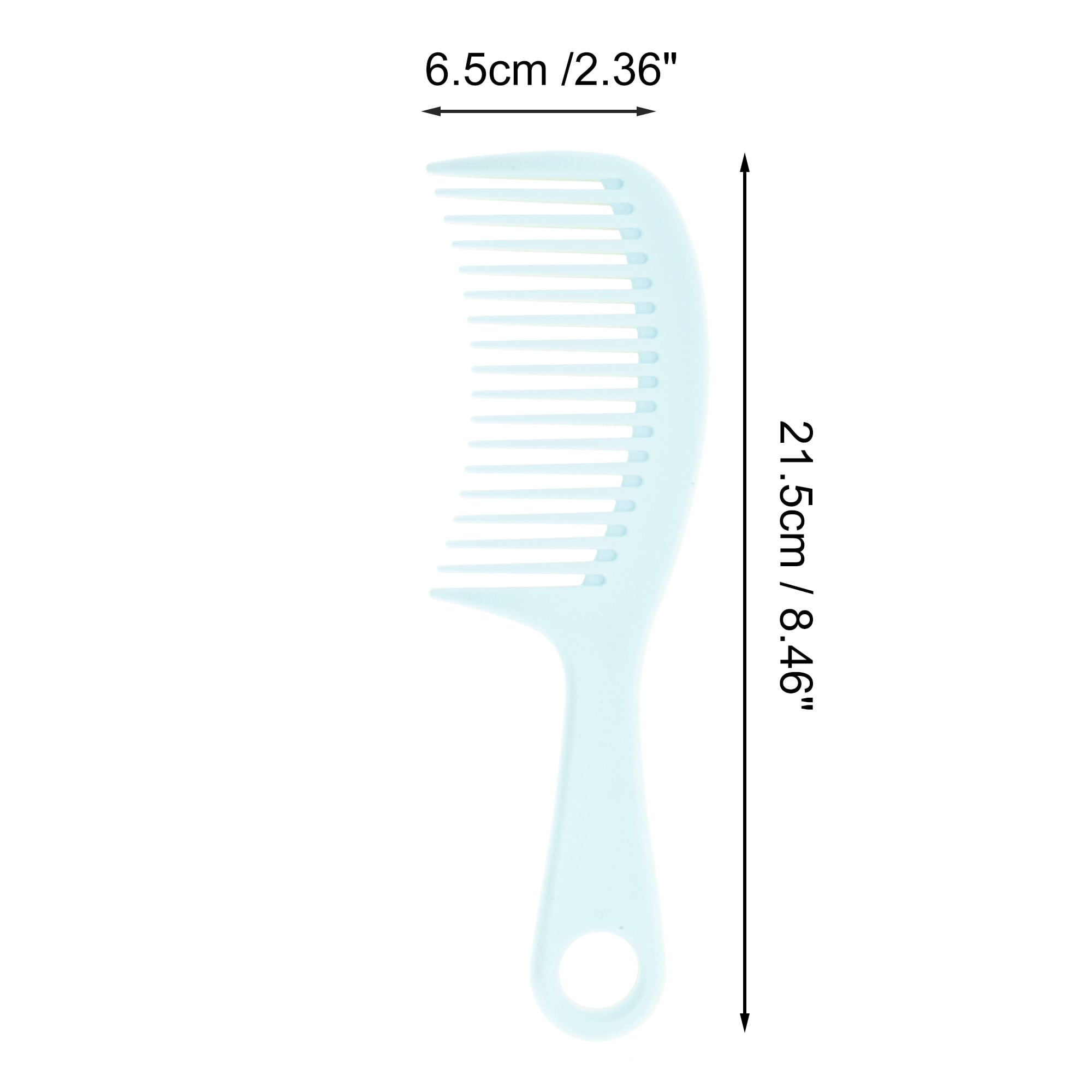 Unique Bargains 1 Pc Arc Round Hole Wide Tooth Comb for Daily Use Blue