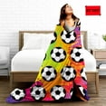 thumbnail image 5 of Super Soft Soccer Blanket Lightweight Cozy 3D Printed Flannel Baseball Basketball Throw Blankets For Sport Fans Kids Adults Gifts 80"X60", 5 of 6