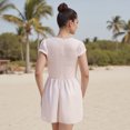 thumbnail image 5 of HWWANBEI Women One Piece Gingham Romper Summer V-Neck Short Sleeve Jumpsuit Plaid Dressy Playsuit, 5 of 10