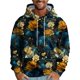 thumbnail image 1 of Men's Loose Flowers Printed Hooded Sweatshirt Men's Casual Fashion Sports SweatshirtM, 1 of 4