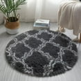 thumbnail image 2 of Living Room Rug, Plaid Round Bedroom Soft Mat Artificial Rugs Washable Rug Plush Fuzzy living Room Furniture Spring Decor Gifts for Housewarming for Dorm Nursery Kids Rug Decor Aesthetic, 31x31IN, 2 of 2