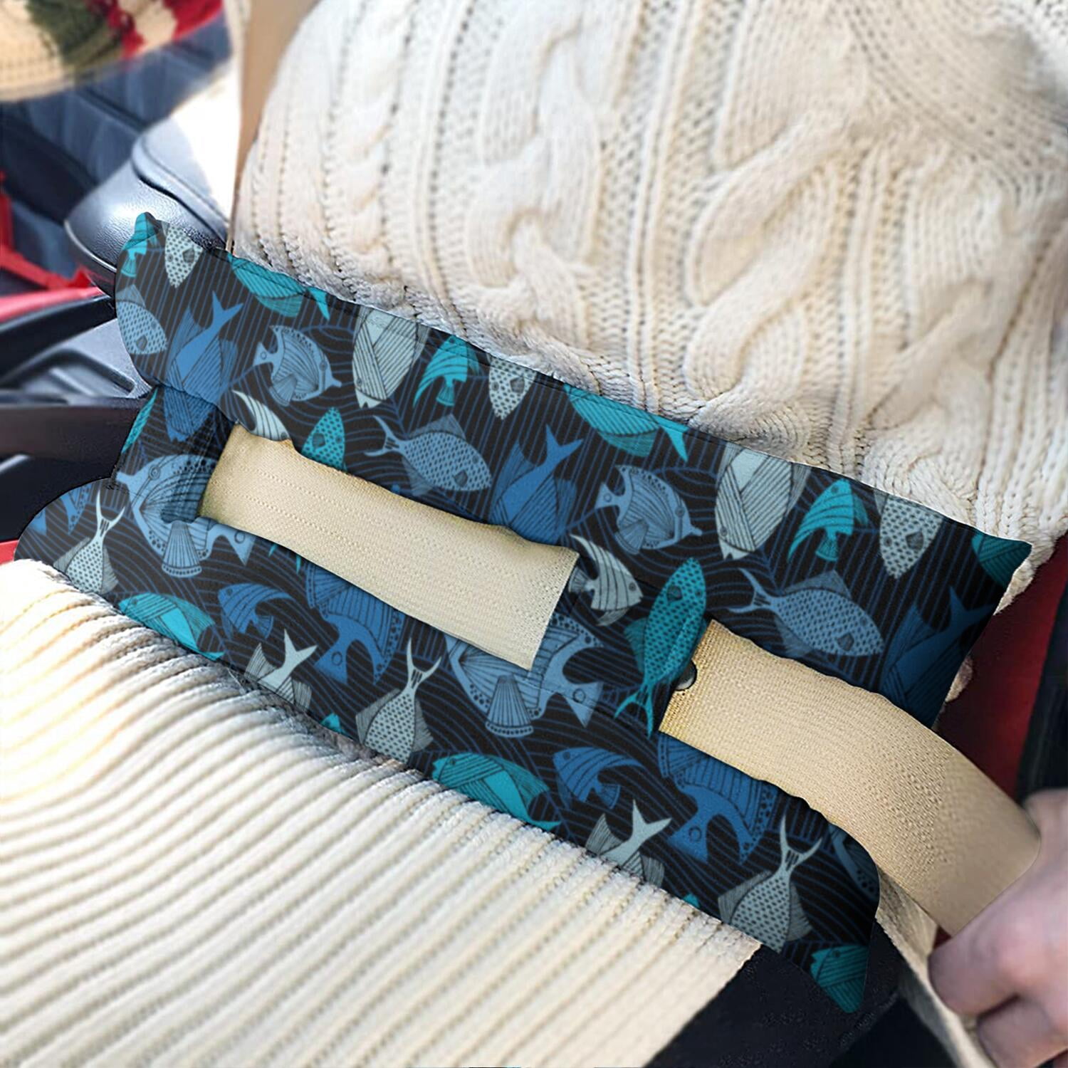 Summer Beach Seat Belt Pillow Post-Surgery Mastectomy & Chest Protection Cushion Soft Coral-Themed Recovery Pad for Women After Breast Surgery