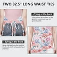 thumbnail image 6 of Pioneer Flower Floral Print Pattern Apron-Garden Aprons for Women with Pockets-Cotton Linen Waterproof Kitchen Cooking Gardening Aprons Adjustable for Kitchen,Cooking,BBQ and Salon 33x27 Inch, 6 of 7