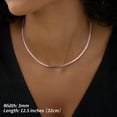 thumbnail image 5 of FindChic Herringbone Necklace for Women Rose Gold Plated Chokers 3mm Flat Snake Chain Birthday Mothers Day Jewelry Gifts Her Mom Wife Lady Female Adults Age Ideas, 12.5inch, 5 of 9
