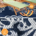 thumbnail image 5 of Findosom 6'x9' Outdoor Rug Large Patios Rug RV Outdoor Rug Waterproof Foldable Portable Camping Rugs Reversible Plastic Straw Rug Outdoor Area Rug for Camping, RV, Balcony, Patio, Picnic, Beach Blue, 5 of 14