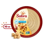 Sabra Classic Original Fresh Hummus Dip, Non-GMO, Gluten Free, Vegan Hummus Spread, 10oz Tub