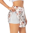 thumbnail image 3 of Lsque Milk Tea Printed Women's Running Shorts with Liner Pockets,Elastic Quick Dry Workout Athletic Gym Yoga Shorts,Womens High Waist Shorts-Small, 3 of 9