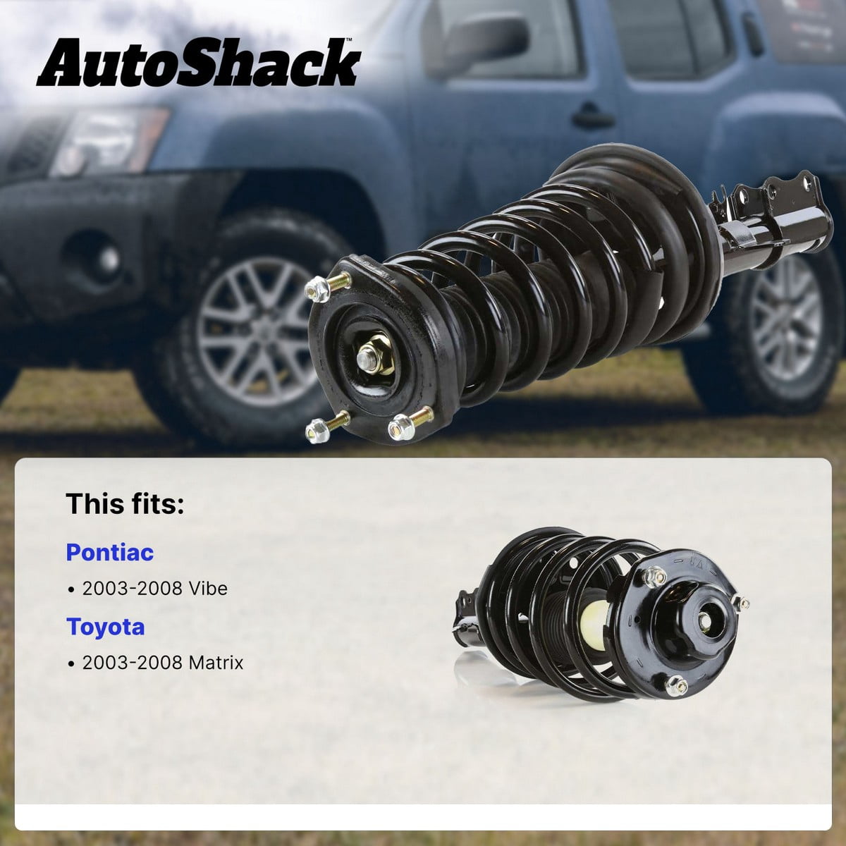 AutoShack Front Complete Strut & Coil Spring Assembly - Driver Side for Toyota & Pontiac, Matrix 2003-2008 Vibe 2003-2008, FWD AWD L4 1.8L